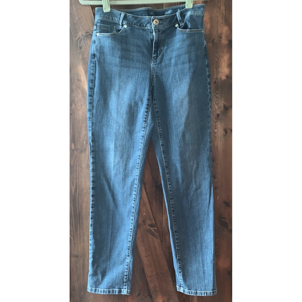 J. Jill Weekender Straight Leg Jeans Blue Denim Preppy Size 6 Cotton Blend.